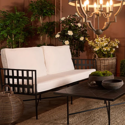 Sheffield Iron Double Lounge Chair Black/White