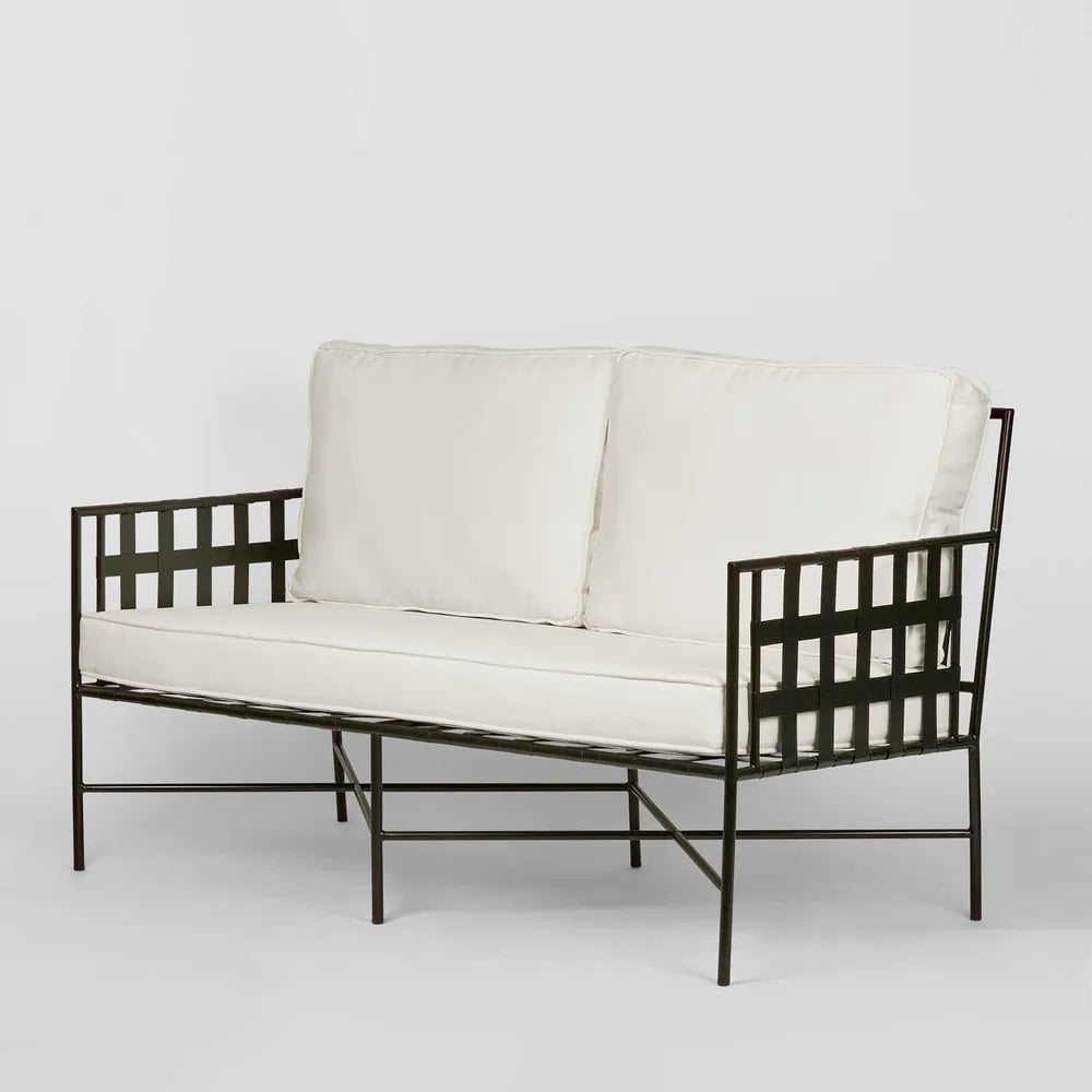 Sheffield Iron Double Lounge Chair Black/White