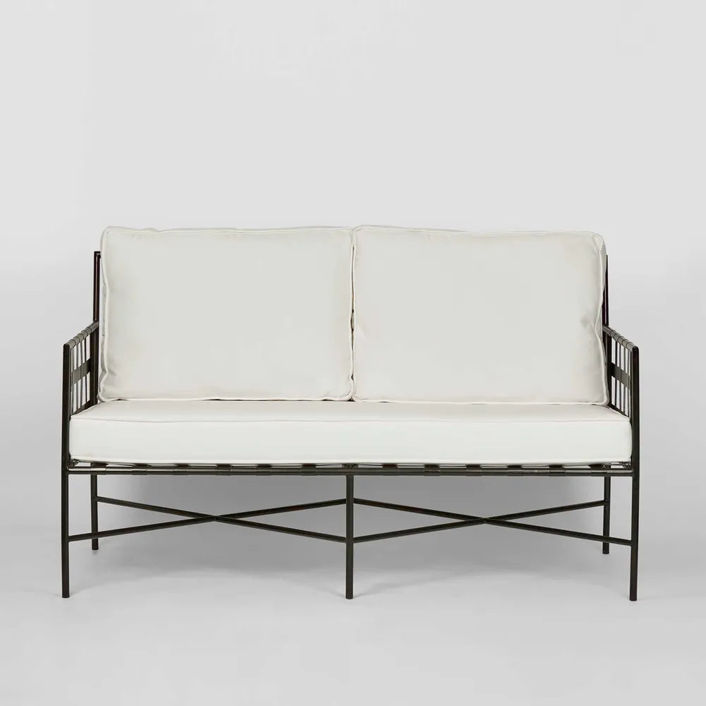 Sheffield Iron Double Lounge Chair Black/White