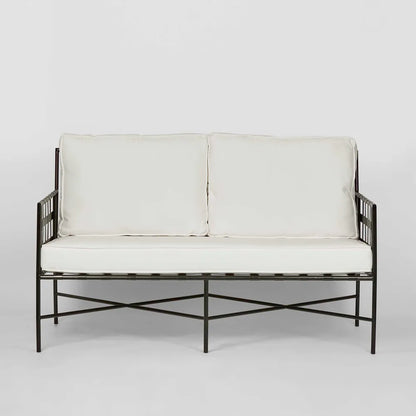Sheffield Iron Double Lounge Chair Black/White