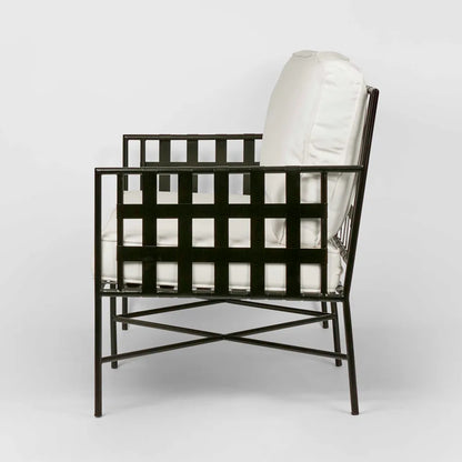 Sheffield Iron Double Lounge Chair Black/White