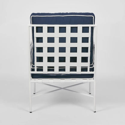 Sheffield Iron Lounge Chair White/Navy