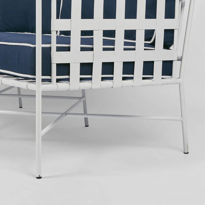 Sheffield Iron Double Lounge Chair White/Navy