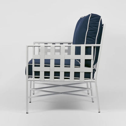 Sheffield Iron Double Lounge Chair White/Navy