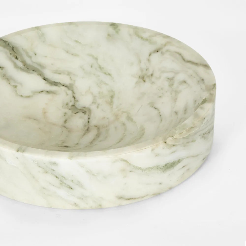 Solange Marble Bow Green &amp; White Large