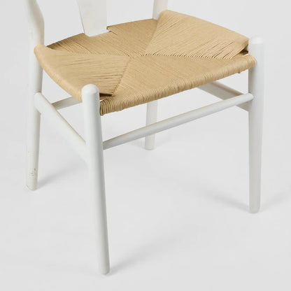 Atlas Dining Chair White Frame Natural Seat
