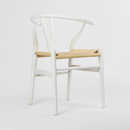 Atlas Dining Chair White Frame Natural Seat