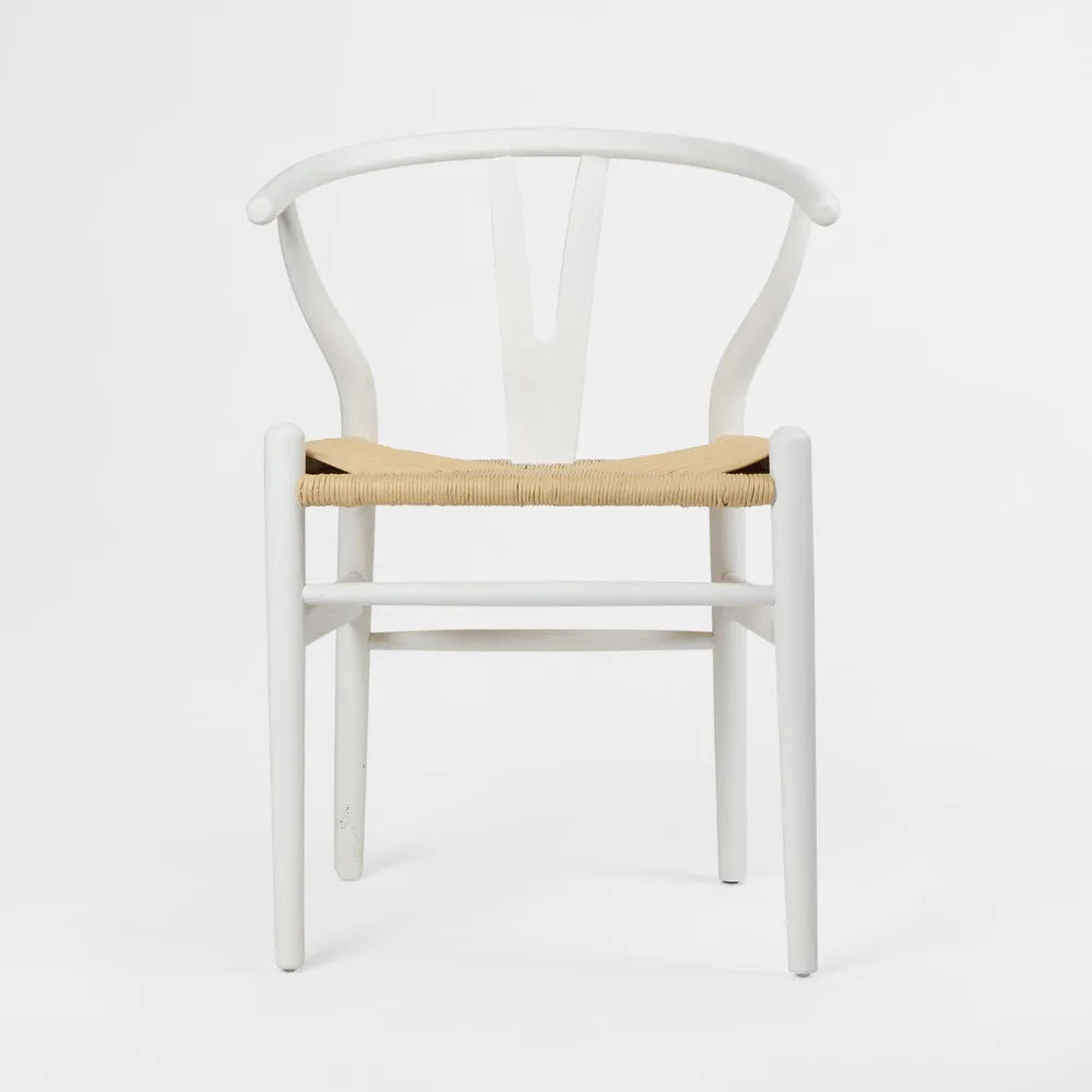 Atlas Dining Chair White Frame Natural Seat