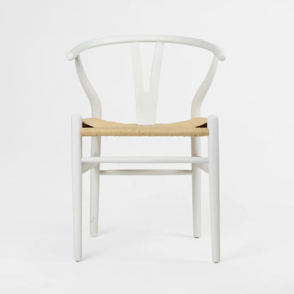 Atlas Dining Chair White Frame Natural Seat
