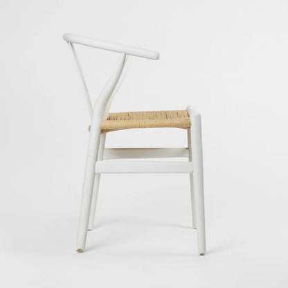 Atlas Dining Chair White Frame Natural Seat