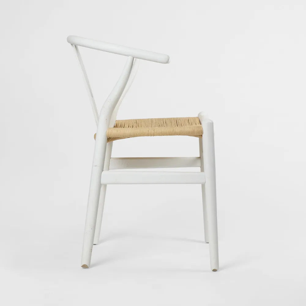 Atlas Dining Chair White Frame Natural Seat