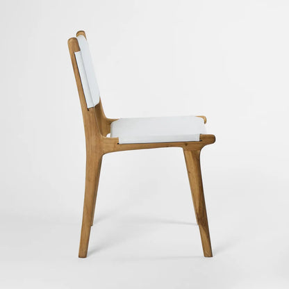 Marvin Dining Chair Leather at The Back - White