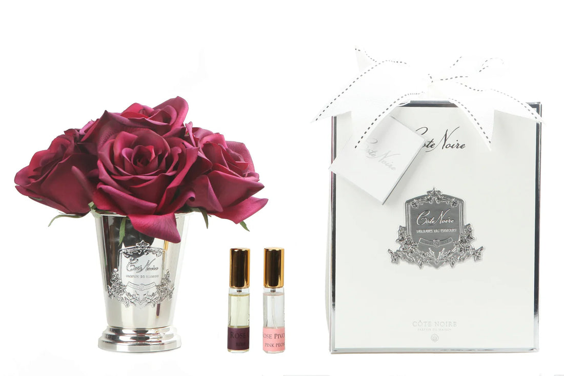 Seven Rose Bouquet - Carmine Red