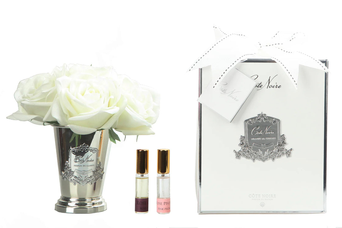 Seven Rose Bouquet - Ivory White